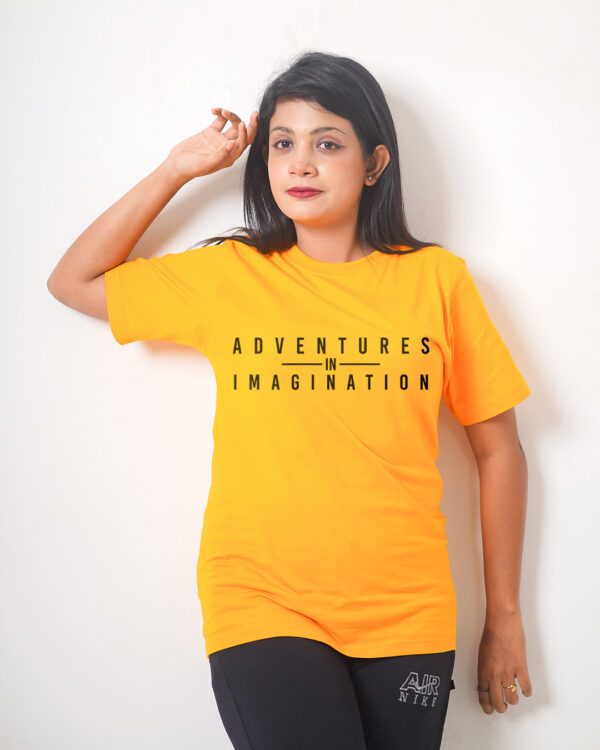 Female Printed Round Neck Half Sleeve T-Shirt-Adventures IN Imagination