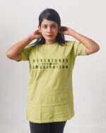 Female Printed Round Neck Half Sleeve T-Shirt-Adventures IN Imagination