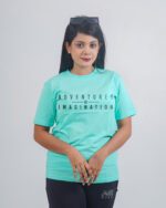 Female Printed Round Neck Half Sleeve T-Shirt-Adventures IN Imagination