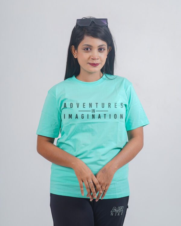 Female Printed Round Neck Half Sleeve T-Shirt-Adventures IN Imagination