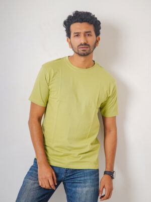 Round Neck Half Sleeve T-Shirt - Olive