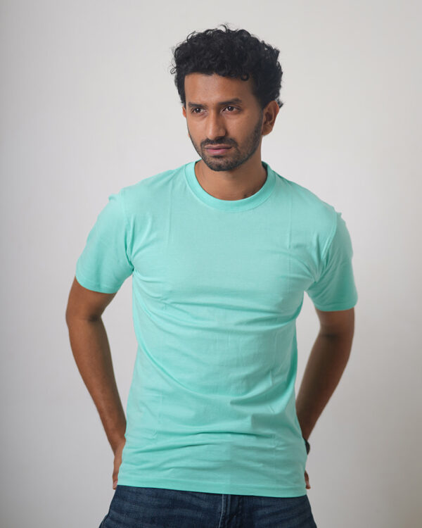 Round Neck Half Sleeve T-Shirt - Petrol