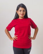 Female Round Neck Half Sleeve T-Shirt - Black