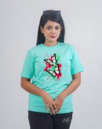 Female Printed Round Neck Half Sleeve T-Shirt-2 Butterfly