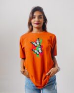 Female Printed Round Neck Half Sleeve T-Shirt-2 Butterfly