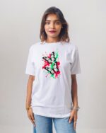 Female Printed Round Neck Half Sleeve T-Shirt-2 Butterfly