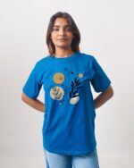 Female Printed Round Neck Half Sleeve T-Shirt- Botanical Art