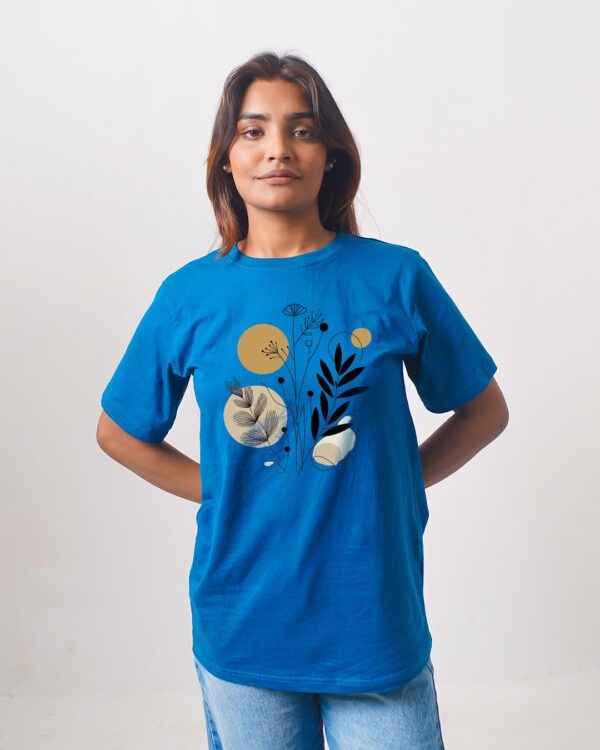 Female Printed Round Neck Half Sleeve T-Shirt- Botanical Art