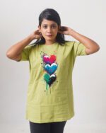 Female Printed Round Neck Half Sleeve T-Shirt-3 Love