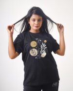 Female Printed Round Neck Half Sleeve T-Shirt- Botanical Art