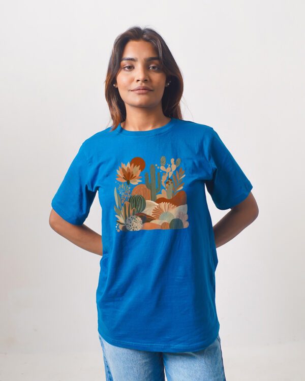 Female Printed Round Neck Half Sleeve T-Shirt- Desert Palette Florals