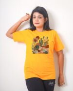 Female Printed Round Neck Half Sleeve T-Shirt- Desert Palette Florals