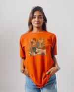 Female Printed Round Neck Half Sleeve T-Shirt- Desert Palette Florals