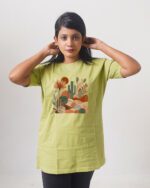Female Printed Round Neck Half Sleeve T-Shirt- Desert Palette Florals