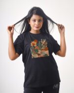 Female Printed Round Neck Half Sleeve T-Shirt- Desert Palette Florals