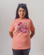 Female Printed Round Neck Half Sleeve T-Shirt- Desert Palette Florals