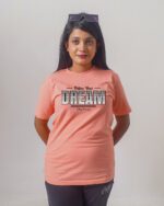 Female Printed Round Neck Half Sleeve T-Shirt-Dream