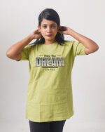 Female Printed Round Neck Half Sleeve T-Shirt-Dream