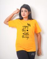 Female Printed Round Neck Half Sleeve T-Shirt-Eniety