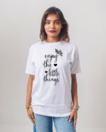 Female Printed Round Neck Half Sleeve T-Shirt-Eniety