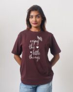 Female Printed Round Neck Half Sleeve T-Shirt-Eniety