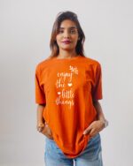 Female Printed Round Neck Half Sleeve T-Shirt-Eniety