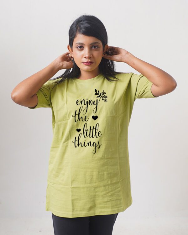 Female Printed Round Neck Half Sleeve T-Shirt-Eniety