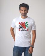 Men’s Printed Round Neck Half Sleeve T-Shirt- Save Palestine