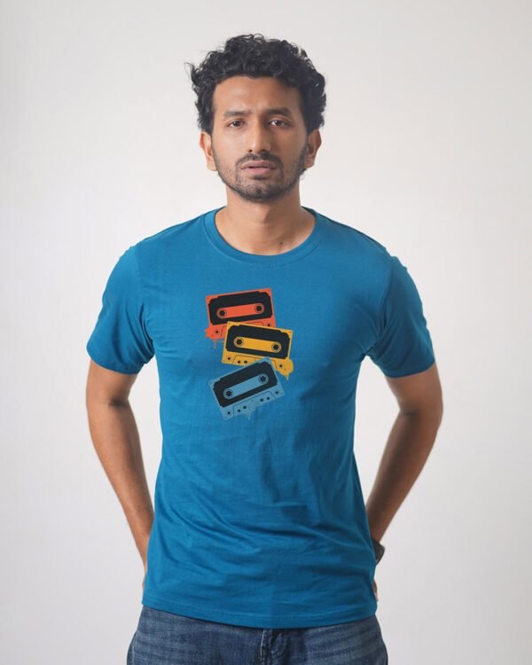 Men’s Printed Round Neck Half Sleeve T-Shirt- Caste