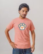 Men’s Printed Round Neck Half Sleeve T-Shirt- Cat Hand