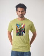 Men’s Printed Round Neck Half Sleeve T-Shirt- Color Full Hand