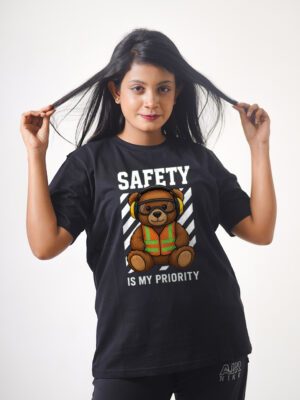 Female Printed Round Neck Half Sleeve T-Shirt- Cute Teddy Bear