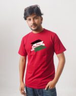 Men’s Printed Round Neck Half Sleeve T-Shirt- Free Palestine Brushes