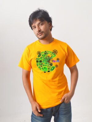 Men’s Printed Round Neck Half Sleeve T-Shirt- Gamer Icon