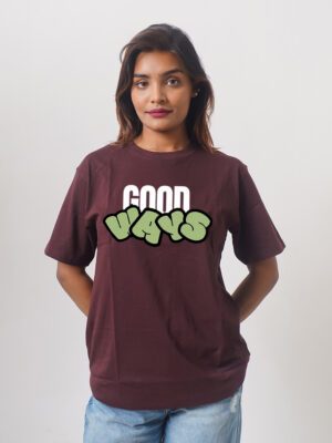 Female Printed Round Neck Half Sleeve T-Shirt- Good Ways