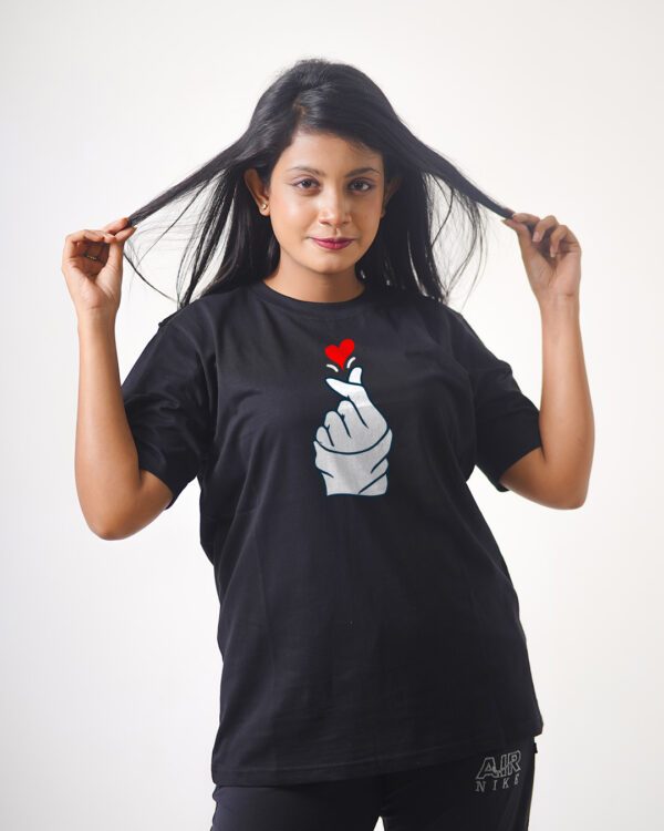 Female Printed Round Neck Half Sleeve T-Shirt-Hand