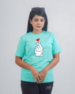 Female Printed Round Neck Half Sleeve T-Shirt-Hand