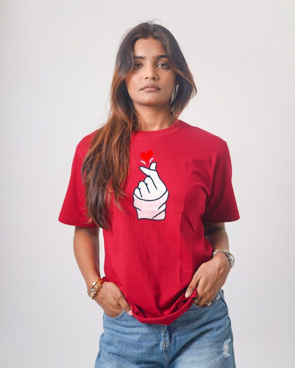 Female Printed Round Neck Half Sleeve T-Shirt-Hand