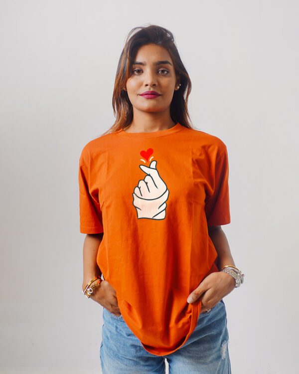 Female Printed Round Neck Half Sleeve T-Shirt-Hand