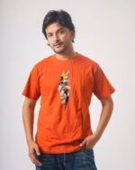 Men’s Printed Round Neck Half Sleeve T-Shirt- Hand With Paper