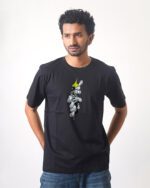 Men’s Printed Round Neck Half Sleeve T-Shirt- Hand With Paper