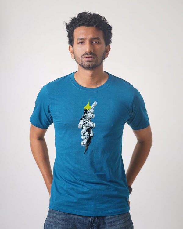 Men’s Printed Round Neck Half Sleeve T-Shirt- Hand With Paper