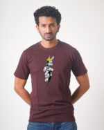 Men’s Printed Round Neck Half Sleeve T-Shirt- Hand With Paper