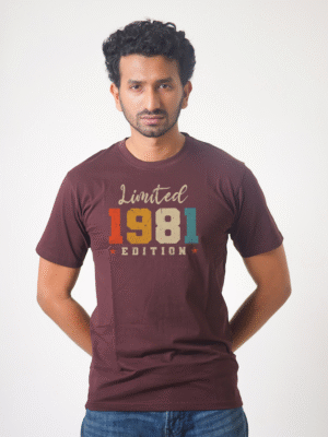 Men’s Printed Round Neck Half Sleeve T-Shirt- Limted 1981 Edition