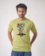 Men’s Printed Round Neck Half Sleeve T-Shirt- Liquids Color
