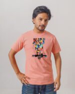 Men’s Printed Round Neck Half Sleeve T-Shirt- Liquids Color