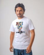 Men’s Printed Round Neck Half Sleeve T-Shirt- Liquids Color