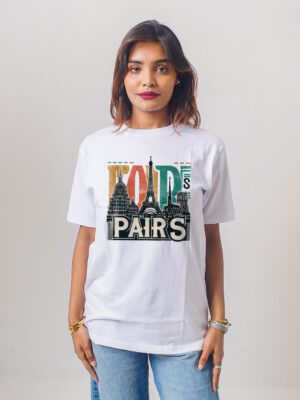 Female Printed Round Neck Half Sleeve T-Shirt- Pairs