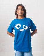 Female Printed Round Neck Half Sleeve T-Shirt- Panda Face