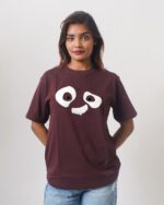 Female Printed Round Neck Half Sleeve T-Shirt- Panda Face